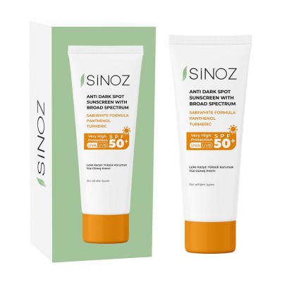 Sinoz SPF 50+ Yüz Güneş Kremi- Tüm Cilt Tipleri için Yüksek Koruma